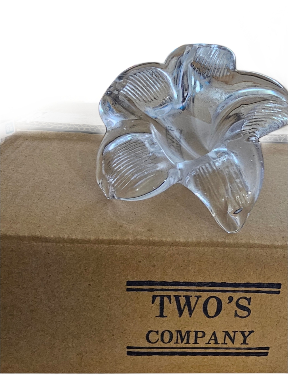 Two's Company Clear Glass Flower Bud